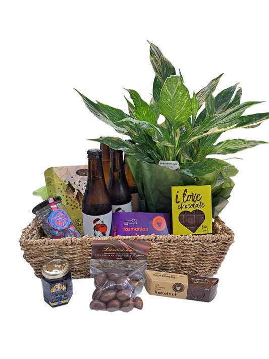 Tassie made Dad Hamper with Plant