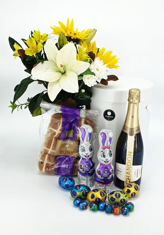 Easter Hat Box with Flowers and Chandon